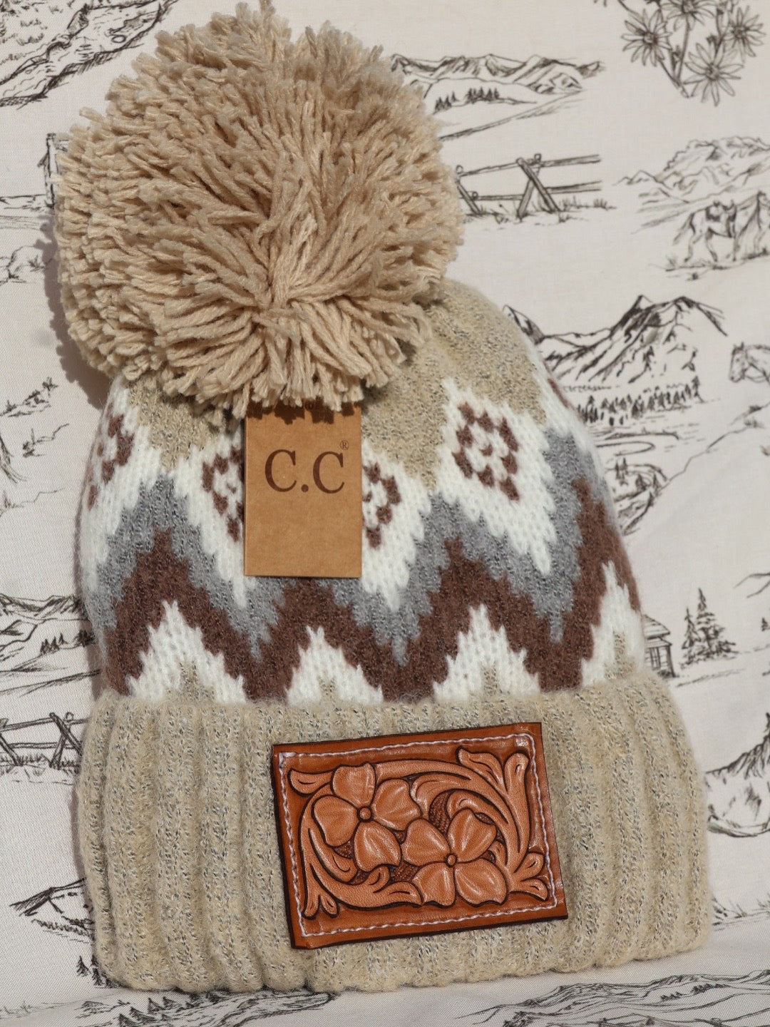 Tooled Flowers Beanie