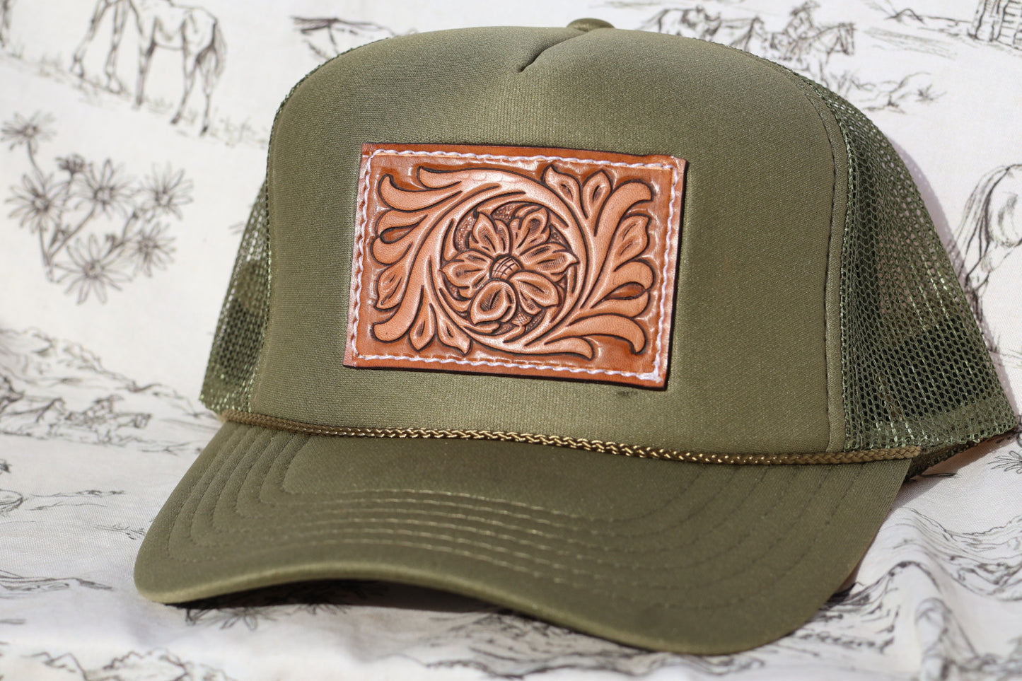 Tooled Flower Truck Hat