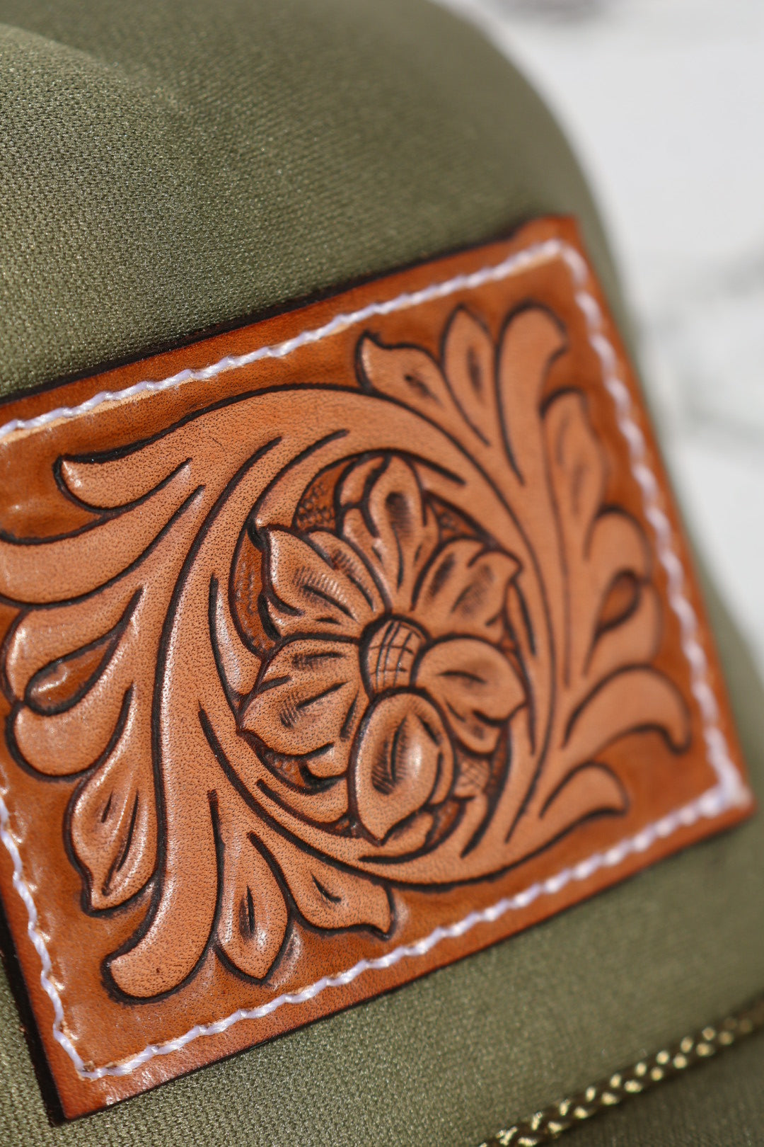 Tooled Flower Truck Hat