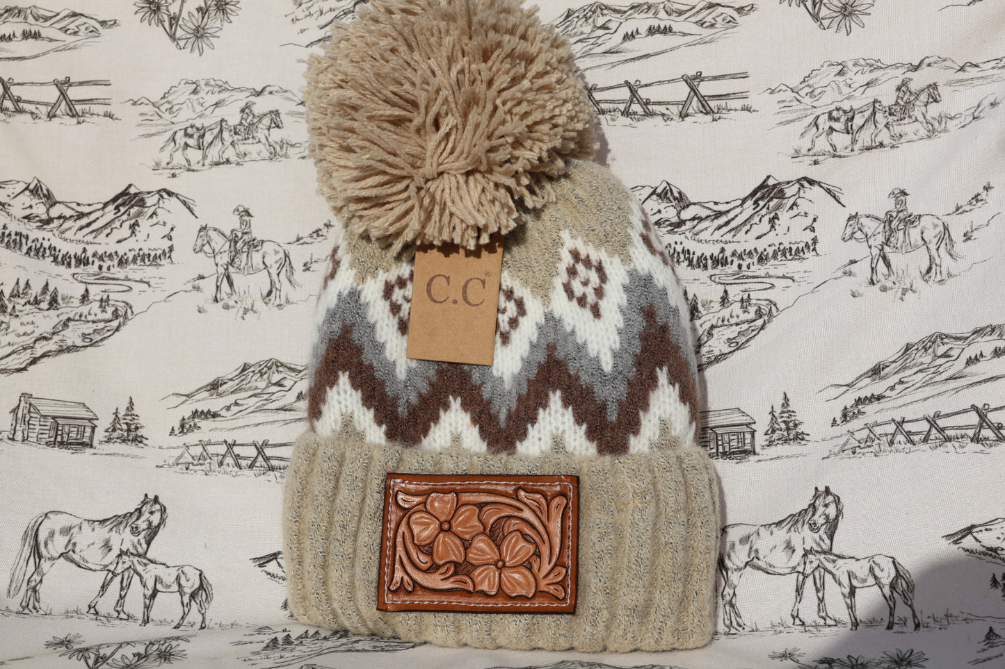 Tooled Flowers Beanie